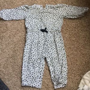 ❗❗SOLD Baby girl romper black, white and gold.